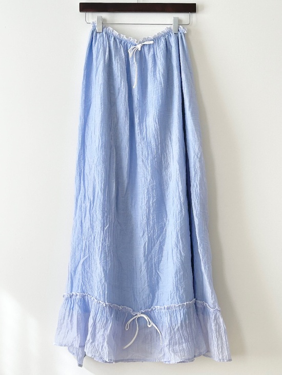 The Unbranded Brand Dresses & Skirts - Light Blue Gauzy Ruffle Hem Maxi Skirt